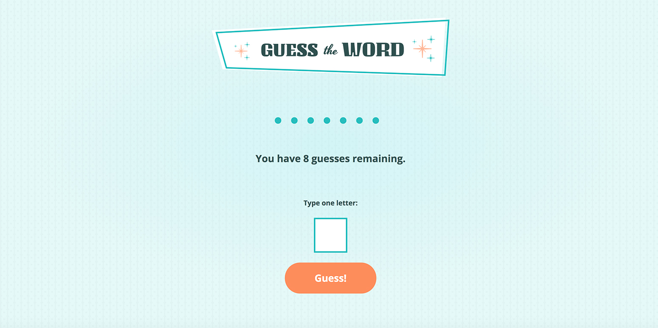 Guess the Word Game page